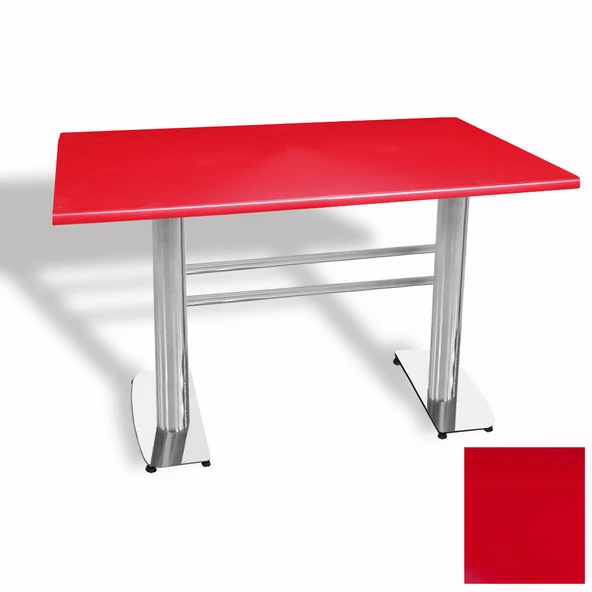 Tokyo Masa Kromnikel (Werzalit, Allzalit yada Wermodin Tabla 70x120) - Kırmızı ürün görseli 1