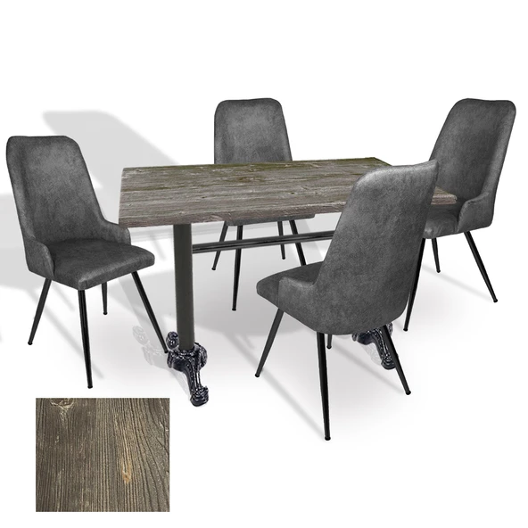 Çipa - Çırağan Mutfak Masa Takımı - 80x120 (Werzalit, Wermodin ve Allzalit Tabla) - (Old Pine - Füme) ürün görseli 1