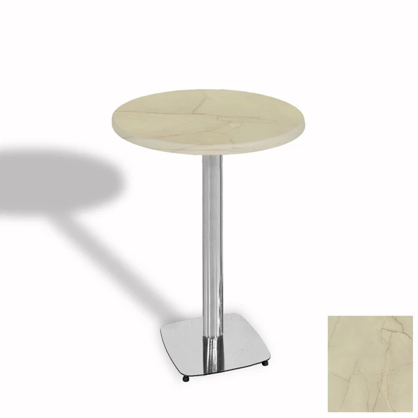 Bistro Masa Tokyo Kromnikel - (Werzalit, Wermodin ve Allzalit Tabla 60 cm çap) - Golden Marble ürün görseli 1