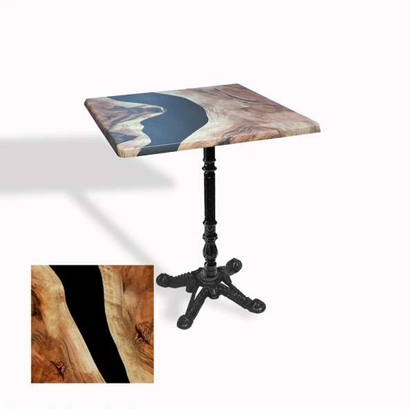 Çipa 1004 Döküm Ayak Kare Masa 80x80 cm - (Werzalit, Wermodin ve Allzalit Tabla) - Epoxy ürün görseli 1