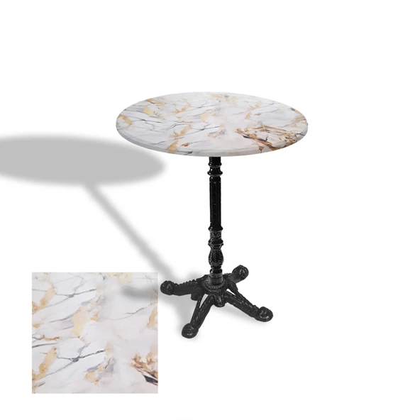 Çipa 1004 Döküm Ayak Yuvarlak Masa Çap 60cm - (Werzalit, Wermodin ve Allzalit Tabla) - Gold ürün görseli 1