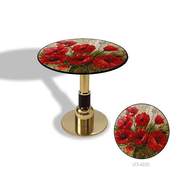 Gold Yuvarlak Masa  Çap 70cm - (CDF Tabla) - Desen Kod:4225 ürün görseli 1