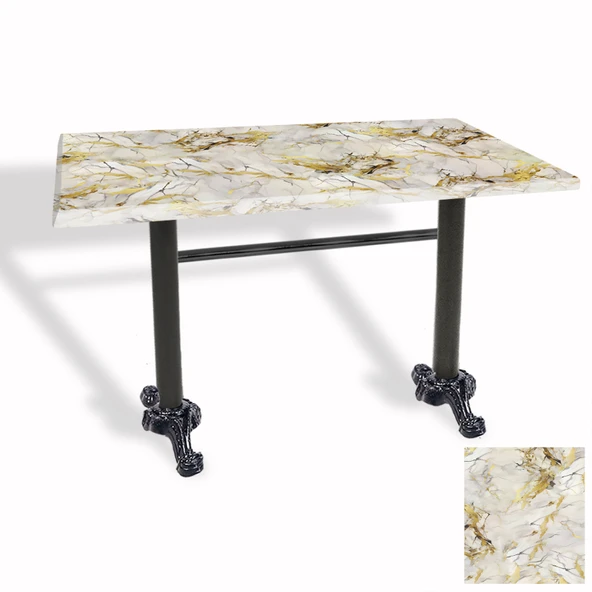 Çipa Döküm Ayak Masa 80x120 cm - (Werzalit, Wermodin ve Allzalit Tabla) - Gold ürün görseli 1