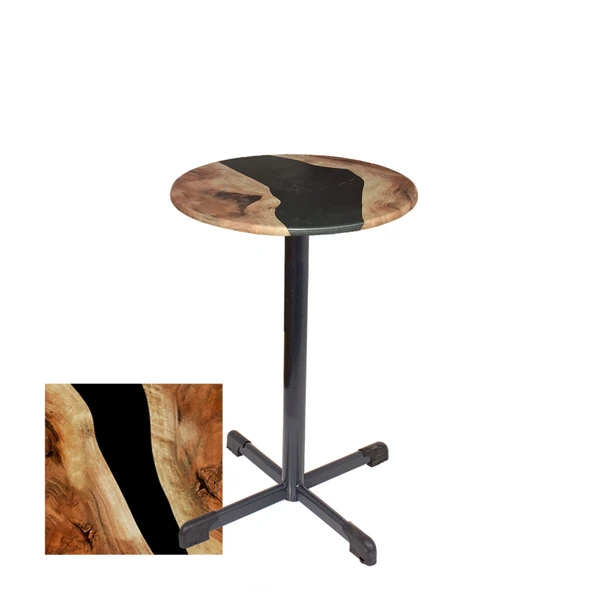 Bistro Masa Halley - (Werzalit, Wermodin ve Allzalit Tabla 60 cm çap) - Epoxy ürün görseli 1