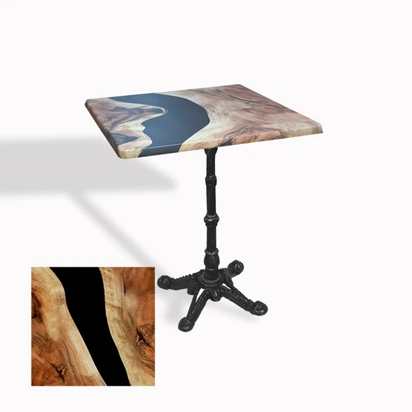 Çipa 1002 Döküm Ayak Kare Masa 70x70 cm - (Werzalit, Wermodin ve Allzalit Tabla) - Epoxy ürün görseli 1