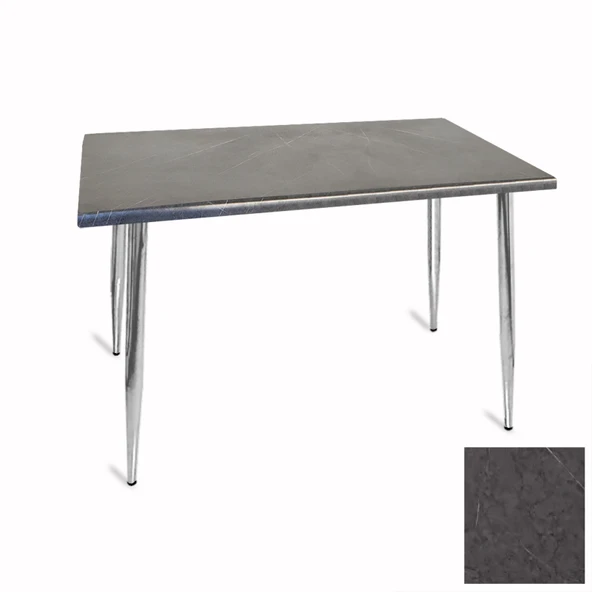 Manolya Mutfak Masası 80x120 Kromnikel (Werzalit, Wermodin ve Allzalit Tabla) - Grey Marble ürün görseli 1