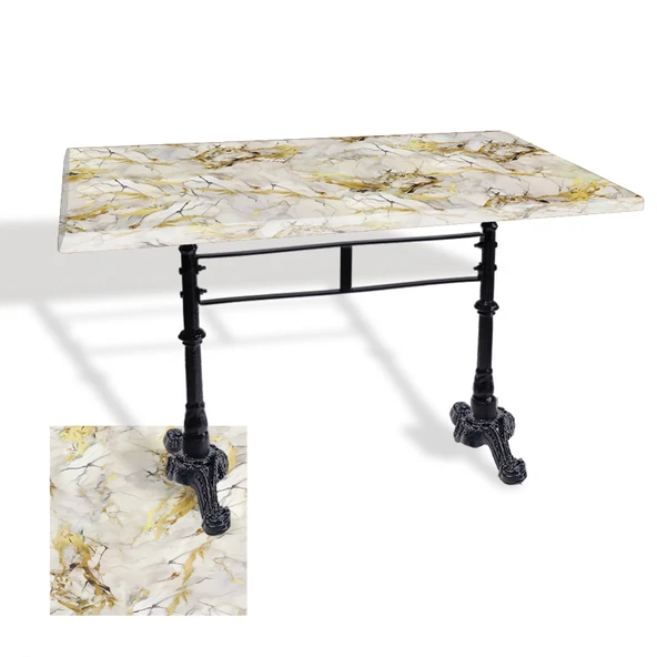 Çipa 3002 Döküm Ayak Masa 80x120 cm - (Werzalit, Wermodin ve Allzalit Tabla) - Gold ürün görseli 1