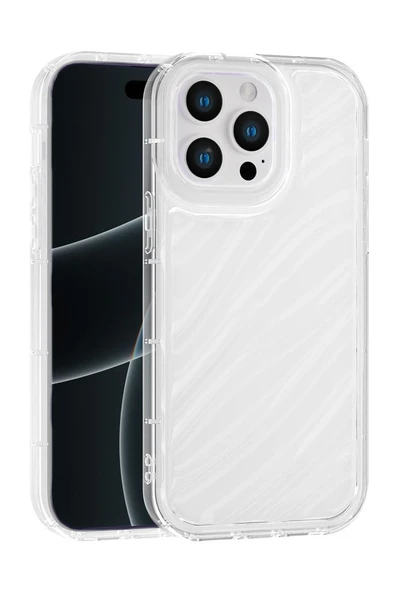 iPhone 14 Pro Max Uyumlu Telefon Kılıfı Kamera Çıkıntılı Kabartmalı Parlak Desenli Darbe Emici Silikon Kılıf ürün görseli 1