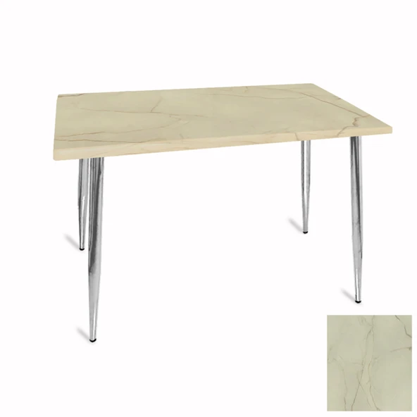 Manolya Mutfak Masası 70x120 Kromnikel (Werzalit, Wermodin ve Allzalit Tabla) - Golden Marble ürün görseli 1