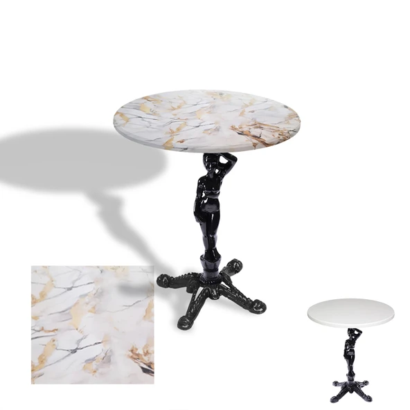 Çipa 1003 Döküm Ayak Yuvarlak Masa Çap 70cm - (Werzalit, Wermodin ve Allzalit Tabla) - Gold ürün görseli 1