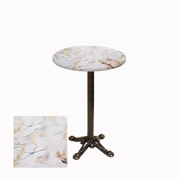 Bistro Döküm Ayak Çipa Masa -  (Werzalit, Wermodin ve Allzalit Tabla 70 cm çap) - Gold ürün görseli 1