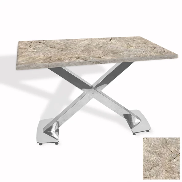 İks Masa Kromnikel (70x120 - Werzalit, Allzalit yada Wermodin Tabla) - Scala Marble ürün görseli 1