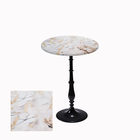 Bistro Döküm Ayak Çipa-6006 Masa -  (Werzalit, Wermodin ve Allzalit Tabla 70 cm çap) - Gold ürün görseli 1