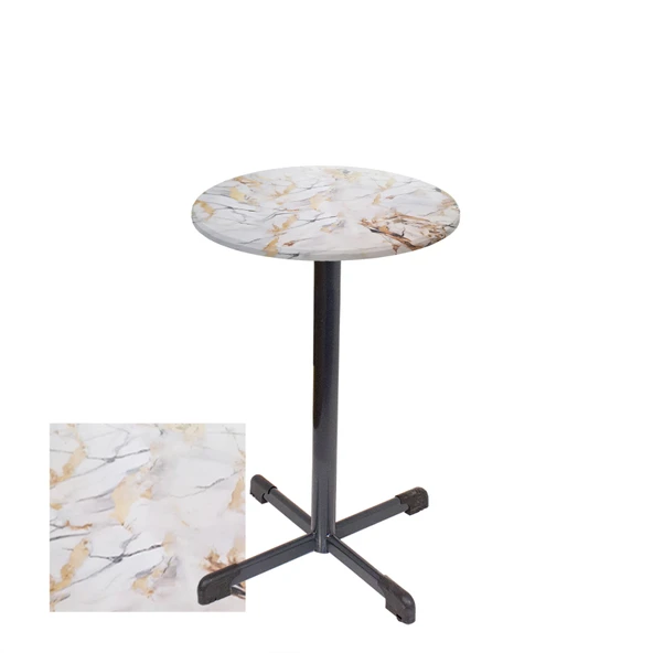 Bistro Masa Halley - (Werzalit, Wermodin ve Allzalit Tabla 70 cm çap) - Gold ürün görseli 1