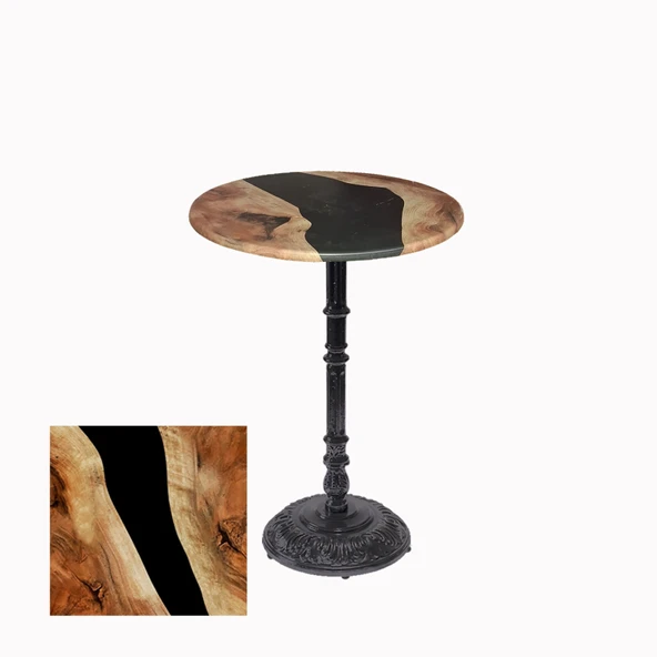 Bistro Döküm Ayak Çipa-6075 Masa -  (Werzalit, Wermodin ve Allzalit Tabla 70 cm çap) - Epoxy ürün görseli 1