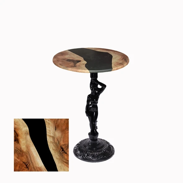 Bistro Döküm Ayak Çipa Angel Masa -  (Werzalit, Wermodin ve Allzalit Tabla 60 cm çap) - Epoxy ürün görseli 1