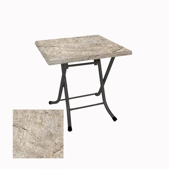 Klasik Katlanır Masa 80x80 cm - (Werzalit, Wermodin ve Allzalit Tabla) - Scala Marble ürün görseli 1