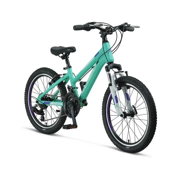 MOSSO WILDFIRE L-20-V KIZ ÇOCUK BİSİKLETİ 280H 20 JANT 18 VİTES EMERALD MOR ürün görseli 1