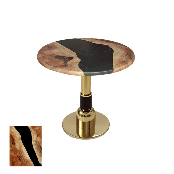 Gold Yuvarlak Masa  Çap 60cm - (Werzalit, Wermodin ve Allzalit Tabla) - Epoxy ürün görseli 1