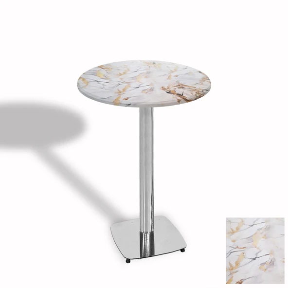 Bistro Masa Tokyo Kromnikel - (Werzalit, Wermodin ve Allzalit Tabla 70 cm çap) - Gold ürün görseli 1