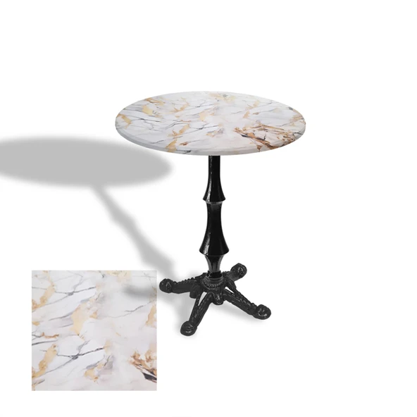 Çipa 1012 Döküm Ayak Yuvarlak Masa Çap 60cm - (Werzalit, Wermodin ve Allzalit Tabla) - Gold ürün görseli 1
