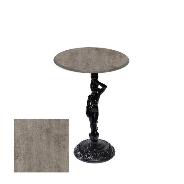 Bistro Döküm Ayak Çipa Angel Masa -  (Werzalit, Wermodin ve Allzalit Tabla 60 cm çap) - Kahve Oxid ürün görseli 1