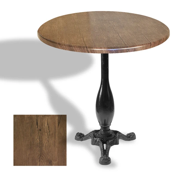 Çipa 2015 Döküm Ayak Yuvarlak Masa Çap 90cm - (Werzalit, Wermodin ve Allzalit Tabla) - Rustic Dark ürün görseli 1