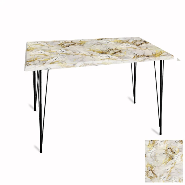 Premıum Mutfak Masası 70x120 ESB (Werzalit, Wermodin ve Allzalit Tabla) - Gold ürün görseli 1