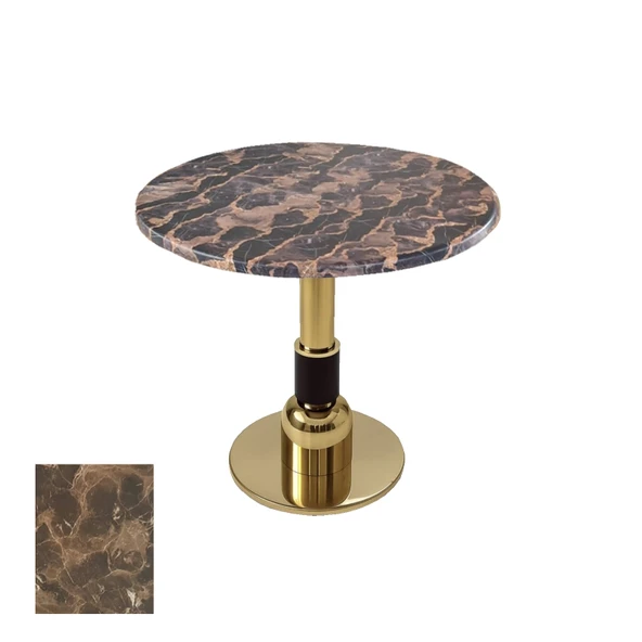 Gold Yuvarlak Masa  Çap 70cm - (Werzalit, Wermodin ve Allzalit Tabla) - Karacabey Marble ürün görseli 1