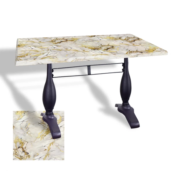 Çipa 3011 Döküm Ayak Masa 80x120 cm - (Werzalit, Wermodin ve Allzalit Tabla) - Gold ürün görseli 1