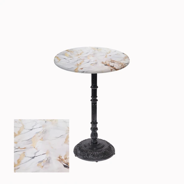 Bistro Döküm Ayak Çipa-6075 Masa -  (Werzalit, Wermodin ve Allzalit Tabla 60 cm çap) - Gold ürün görseli 1