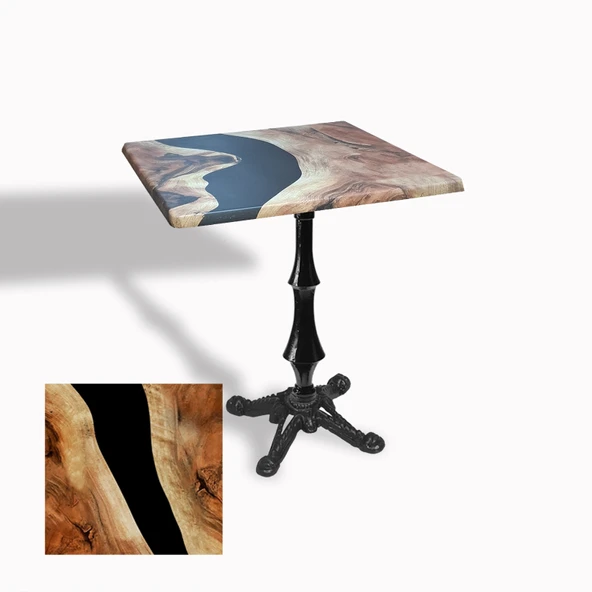 Çipa 1012 Döküm Ayak Kare Masa 80x80 cm - (Werzalit, Wermodin ve Allzalit Tabla) - Epoxy ürün görseli 1