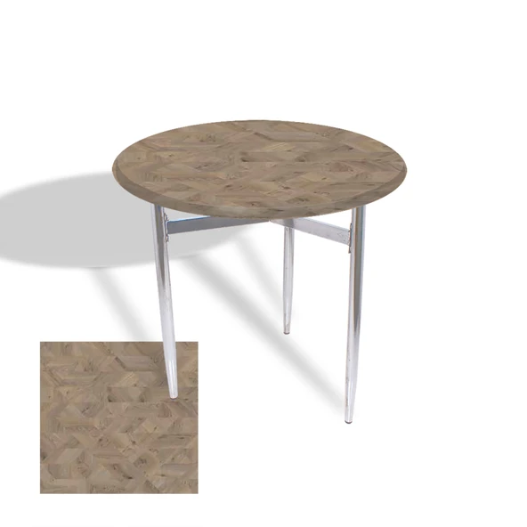 Venedik Masa Yuvarlak Çap 80 Kromnikel (Werzalit, Wermodin veya Allzalit Tabla) - Edgy Wood ürün görseli 1