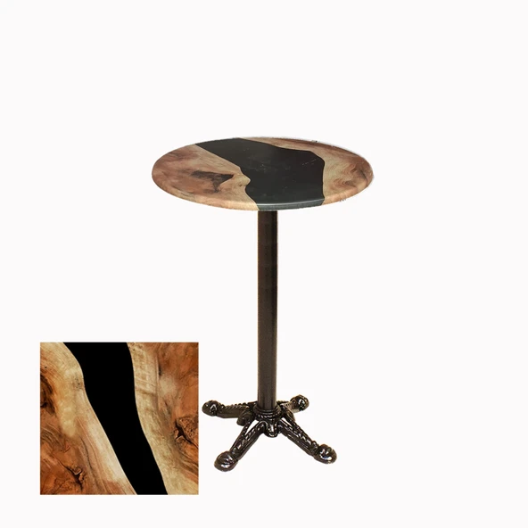 Bistro Döküm Ayak Çipa Masa -  (Werzalit, Wermodin ve Allzalit Tabla 70 cm çap) - Epoxy ürün görseli 1