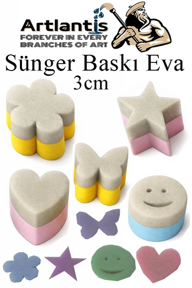 Sünger Baskı Seti 5 li 1 Paket Sünger Baskı Eva Şekilli Sünger Boya Damga Okul Öncesi Kreş Anasınıfı Etkinlik ürün görseli 1