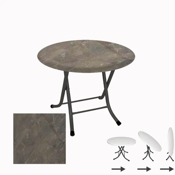 Klasik Katlanır Masa Yuvarlak (70 cm Çap) - (Werzalit, Wermodin ve Allzalit Tabla) - Halong ürün görseli 1