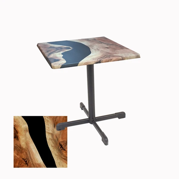 Halley Kare Masa 60x60 cm - (Werzalit, Wermodin ve Allzalit Tabla) - Epoxy ürün görseli 1
