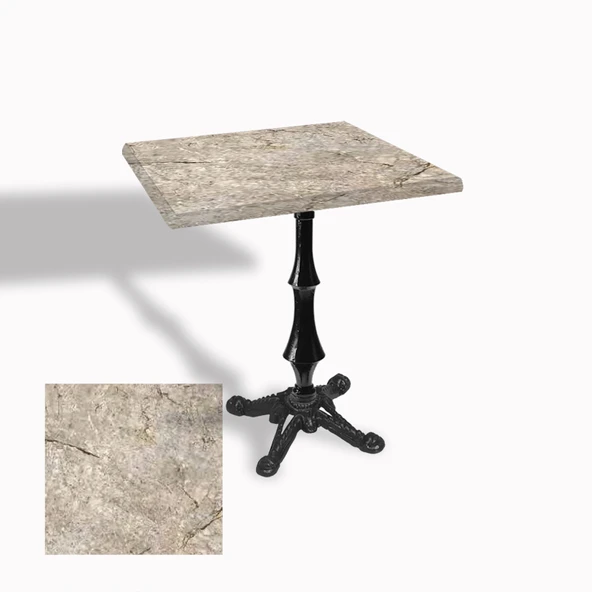 Çipa 1012 Döküm Ayak Kare Masa 80X80 cm - (Werzalit, Wermodin ve Allzalit Tabla) - Scala Marble ürün görseli 1