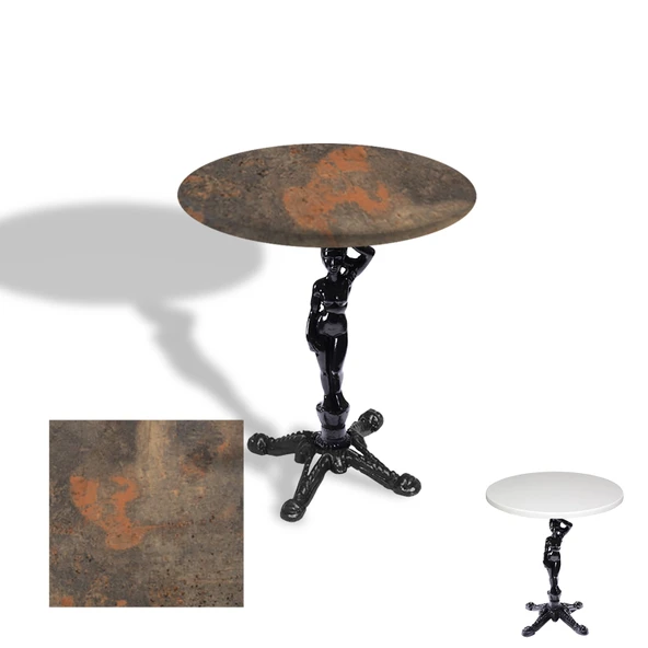Çipa 1003 Döküm Ayak Yuvarlak Masa Çap 70cm - (Werzalit, Wermodin ve Allzalit Tabla) - Metalic Oxid 1 ürün görseli 1