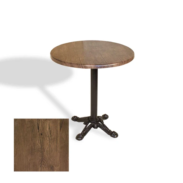 Çipa Döküm Ayak Yuvarlak Masa Çap 70cm - (Werzalit, Wermodin ve Allzalit Tabla) - Rustic Dark ürün görseli 1
