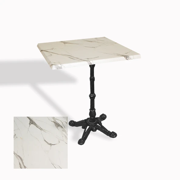 Çipa 1002 Döküm Ayak Kare Masa 80X80 cm - (Werzalit, Wermodin ve Allzalit Tabla) - Afyon Mermer ürün görseli 1