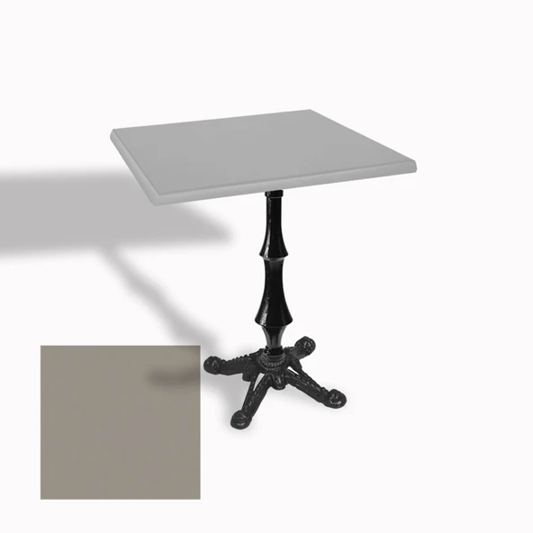 Çipa 1012 Döküm Ayak Kare Masa 60X60 cm - (Werzalit, Wermodin ve Allzalit Tabla) - Koyu Gri ürün görseli 1