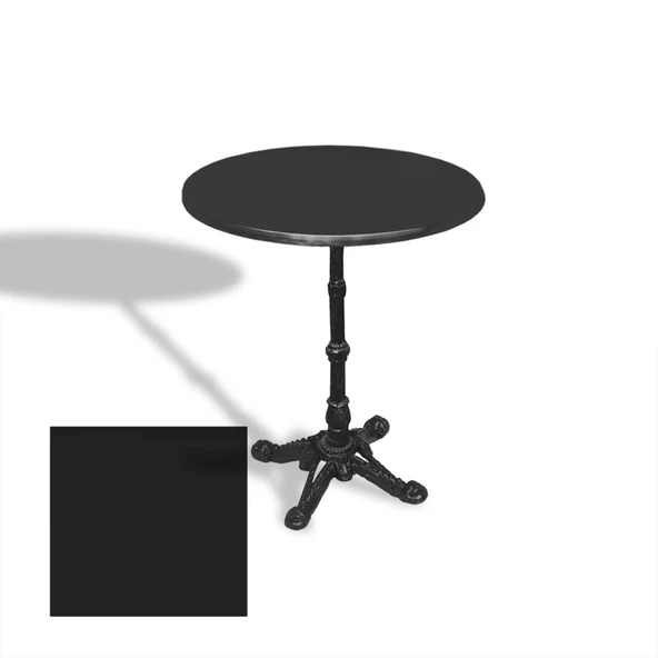 Çipa 1002 Döküm Ayak Yuvarlak Masa Çap 90cm - (Werzalit, Wermodin ve Allzalit Tabla) - Siyah ürün görseli 1
