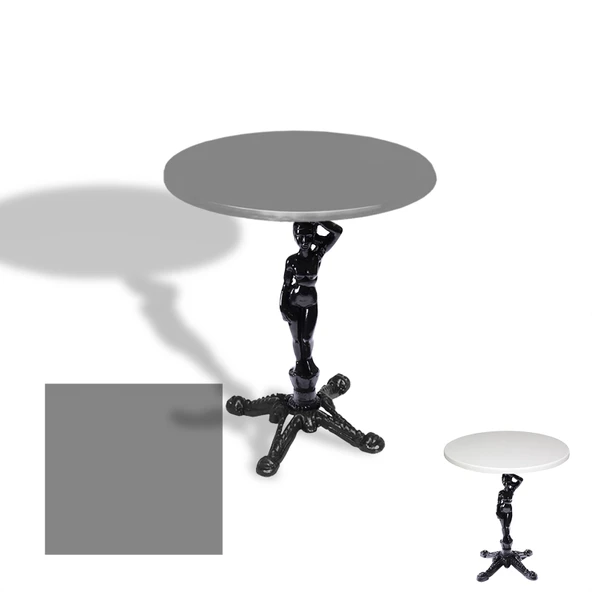 Çipa 1003 Döküm Ayak Yuvarlak Masa Çap 70cm - (Werzalit, Wermodin ve Allzalit Tabla) - Koyu Gri ürün görseli 1