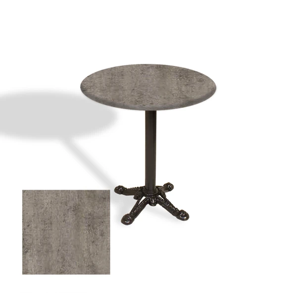 Çipa Döküm Ayak Yuvarlak Masa Çap 70cm - (Werzalit, Wermodin ve Allzalit Tabla) - Kahve Oxid ürün görseli 1