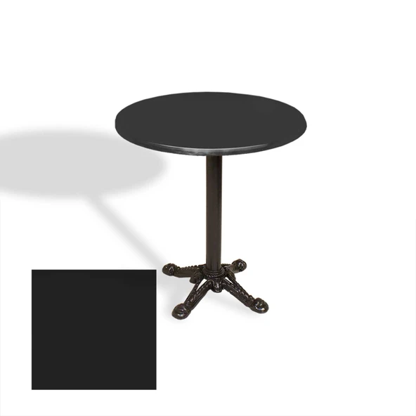 Çipa Döküm Ayak Yuvarlak Masa Çap 90cm - (Werzalit, Wermodin ve Allzalit Tabla) - Siyah ürün görseli 1