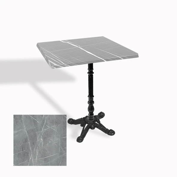 Çipa 1004 Döküm Ayak Kare Masa 80X80 cm - (Werzalit, Wermodin ve Allzalit Tabla) - Light Temperado ürün görseli 1