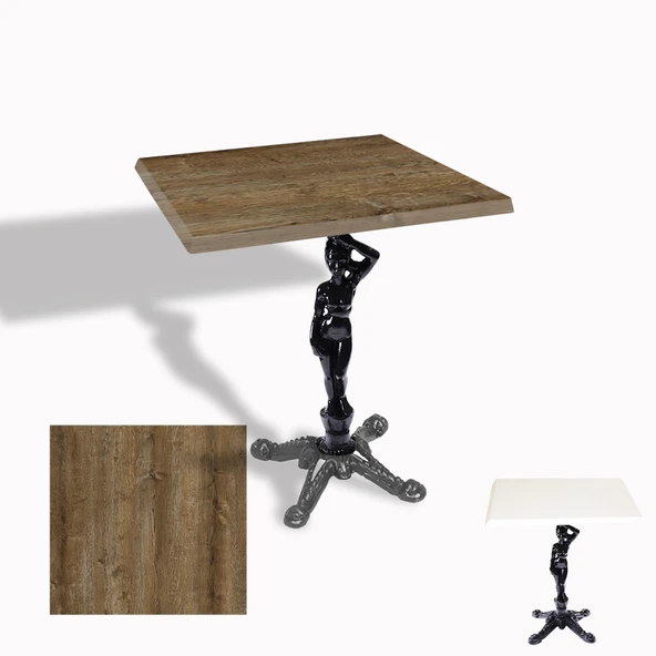 Çipa 1003 Döküm Ayak Kare Masa 60X60 cm - (Werzalit, Wermodin ve Allzalit Tabla) - Canyon Hidalgo ürün görseli 1