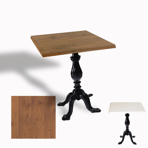 Çipa 1001 Döküm Ayak Kare Masa 80X80 cm - (Werzalit, Wermodin ve Allzalit Tabla) - Novagento ürün görseli 1