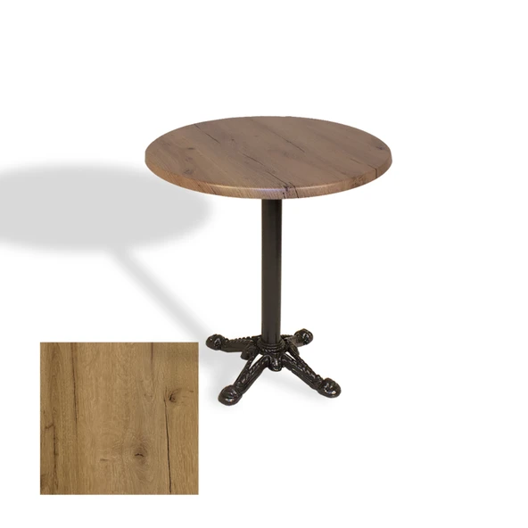 Çipa Döküm Ayak Yuvarlak Masa Çap 80cm - (Werzalit, Wermodin ve Allzalit Tabla) - Canyon Palace Oak ürün görseli 1
